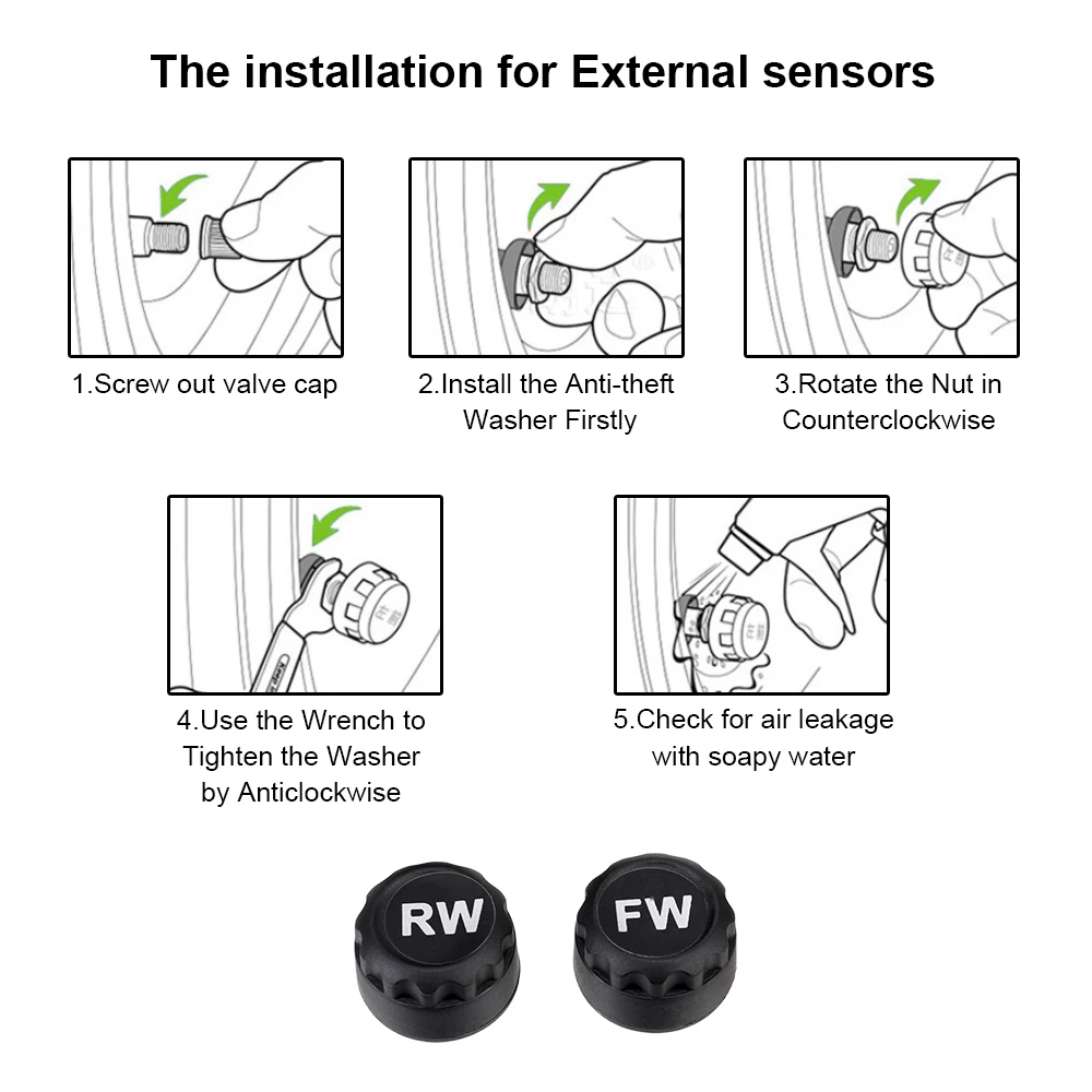 Система контроля давления в шинах с ЖК-дисплеем 2 внешними датчиками | Автомобили