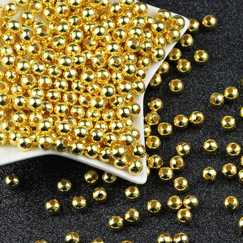 Бусины из металла золотого цвета 2/3/4/5/6/8 мм |