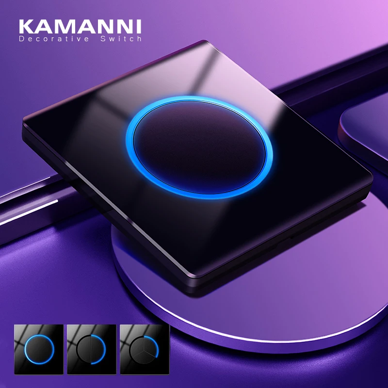 Переключатель света KAMANNI настенный со стеклянной панелью Световой индикатор 1 2 3 4