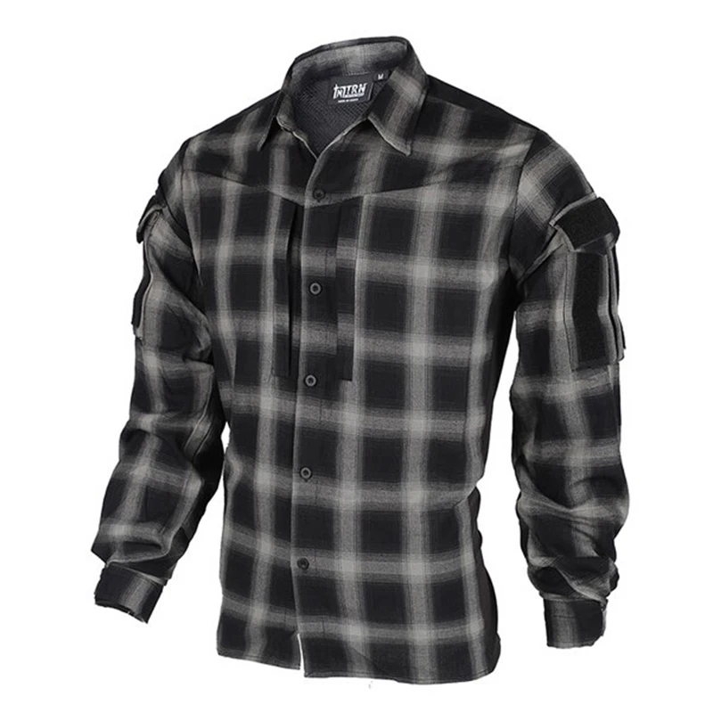 Multicolor plaid all-match shirt casual tops fashion thin men and women spring and autumn hunting camping sports