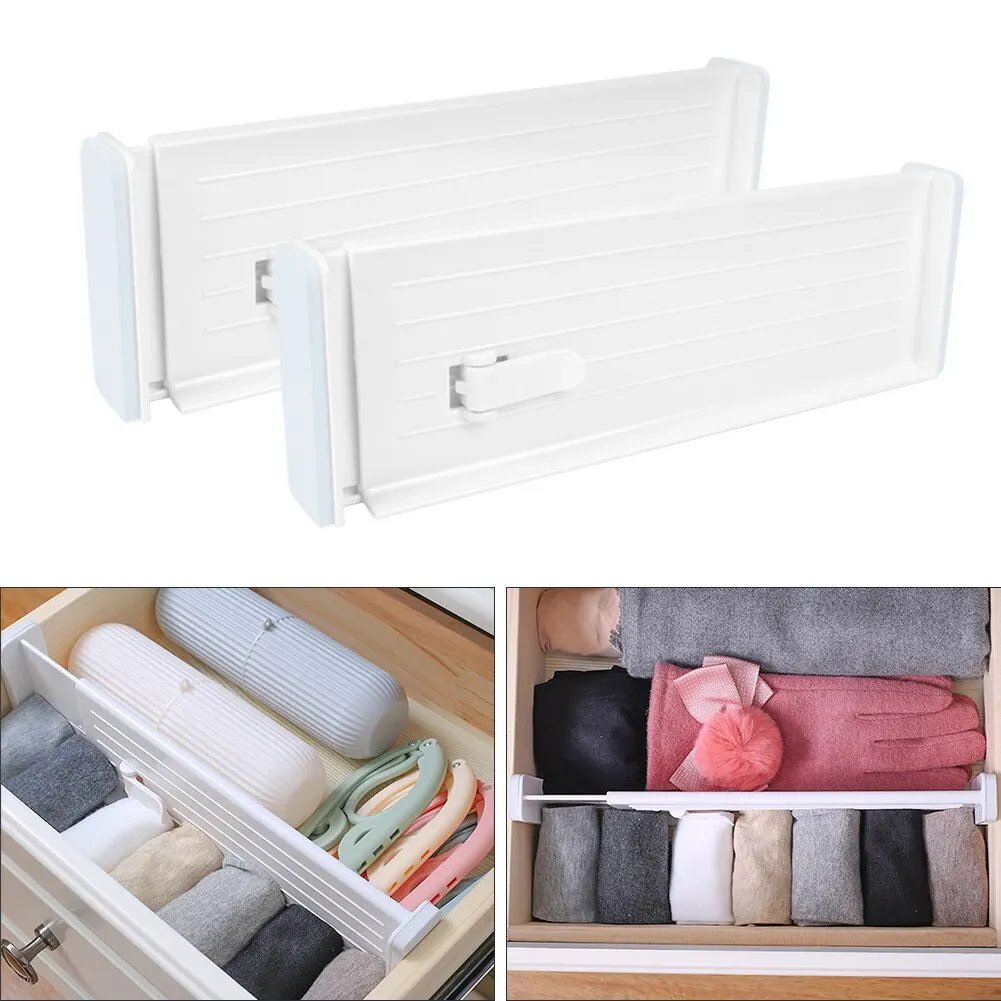 

Adjustable Plastic Clapboard Drawer Divider Partition Storage Organiser Wardrobe Closet Separator For Underwear Socks Ties Bra