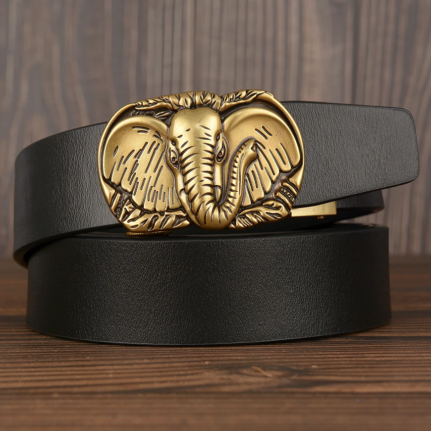 Прямая поставка мужские ремни из натуральной кожи с автоматической пряжкой для