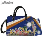 Jackherelook Island Kwajalein Flag Plumeria Design Женская сумка-тоут женская роскошная сумка из ПУ кожи кошелек 2 шт.компл. женская сумка через плечо