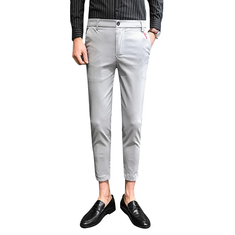 

Men's suit pants men's casual pants summer thin slim-fit pencil pants fashion stretch nine-point pants men's trousers