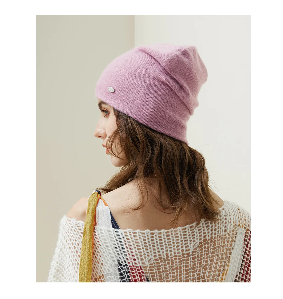 Female Beanies Rabbit Hair Winter Hats For Women Casual Autumn Knitted Beanie Girls New Fashion High Quality Soft Wool Hat