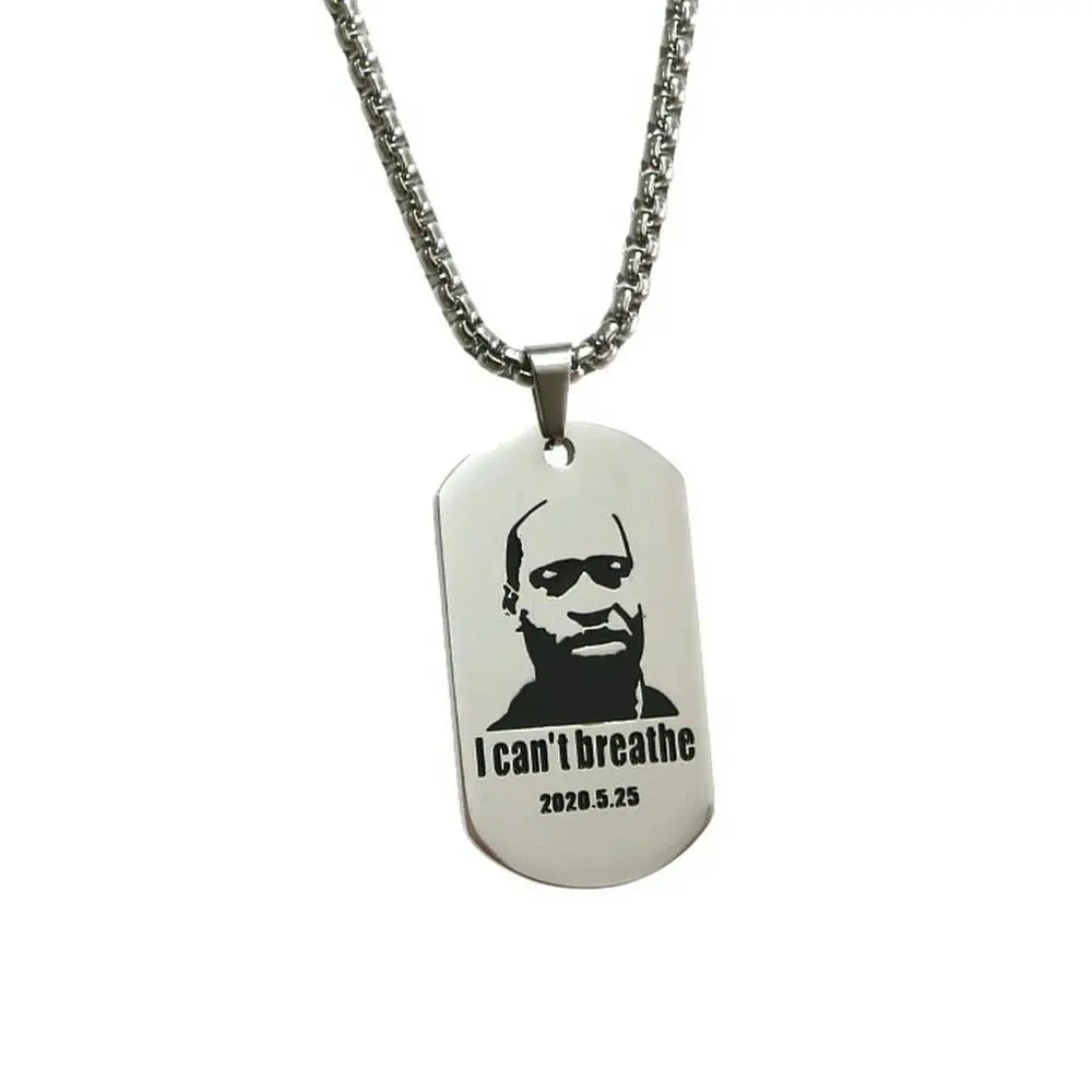 

USA Black Resist Fist I Can't Breathe Pendant Necklace Stainless Steel George Floyd Black Lives Matter Necklaces Jewelry