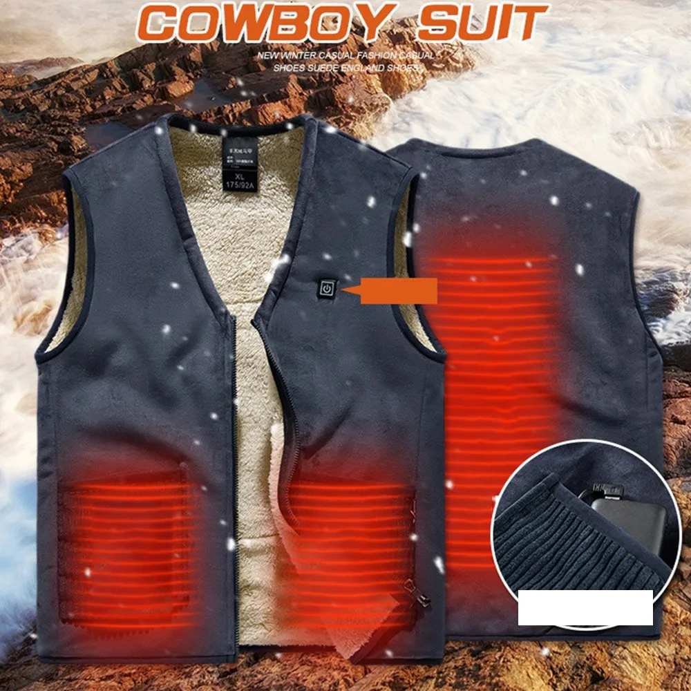 

Electric USB Heated Vest Jacket Coat Warm Up Heat Pad Cloth Body Warmer Unisex Winter Heated Hunt Electric USB Vest Warm Clothes