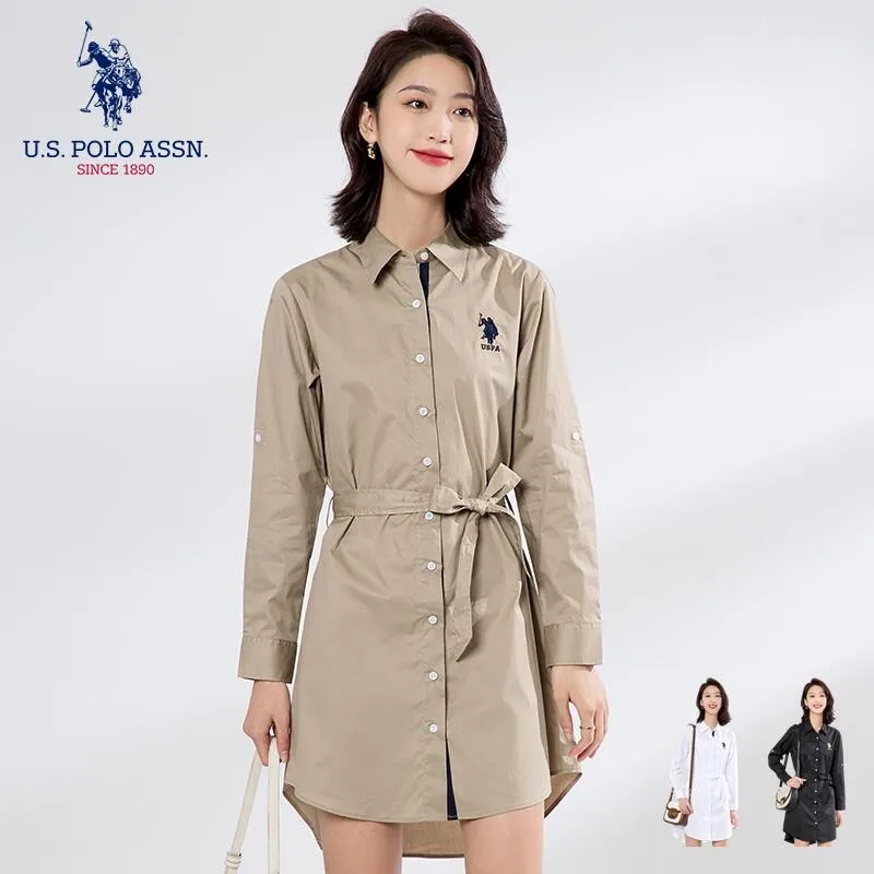 Поло США ASSN. Женское платье на весну и осень свободная Милая юбка средней длины с