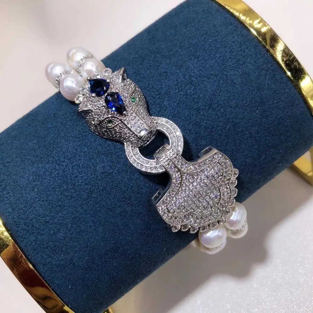 

D821 PEARL BRACELET FINE JEWELRY LEOPARD ALMOST ROUND 6-7MM NATURE FRESH WATER WHITE PEARLS BRACELETS FOR WOMEN PRESENTS