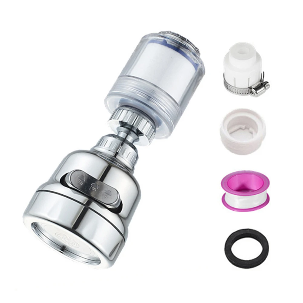 

Kitchen Aerator Faucet Splash-Proof Head Filter PP Cotton Universal Rotating Shower Water-Saving Extension Bubbler