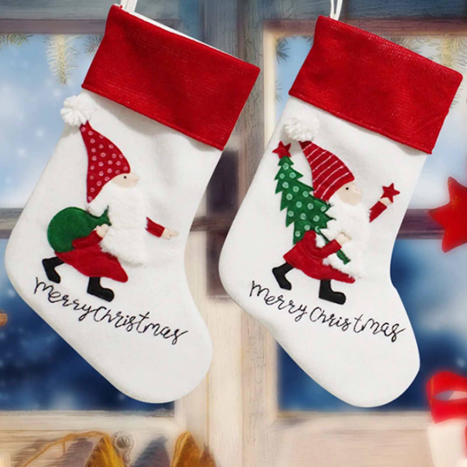 

Счастливого Рождества сумка для носков, детские подарочные сумки для конфет, сумка, Рождественское украшение для домашвечерние, Новогоднее...