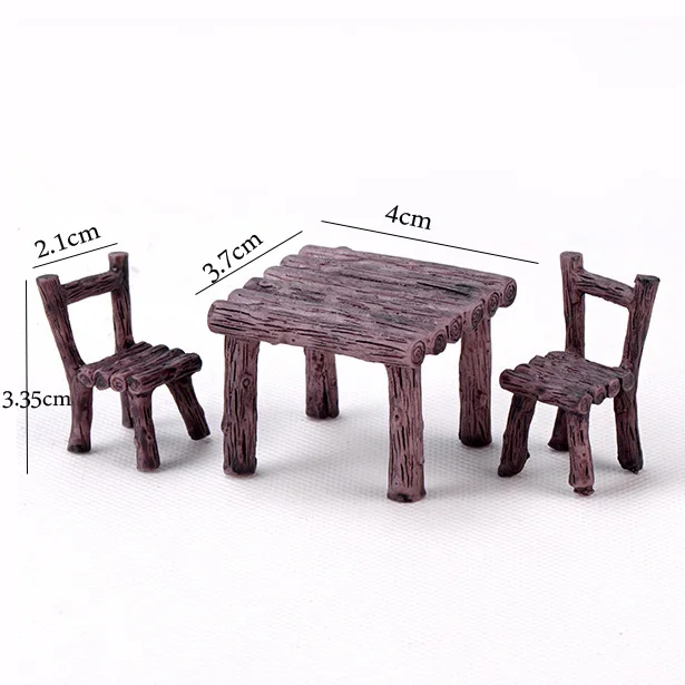 table and chairs BAIUFOR мини декор для кухонного стола и стула Сказочный Сад миниатюрные фигурки террариума декор для кукольного дома кукольный дом аксессуары - Цвет: table and chairs