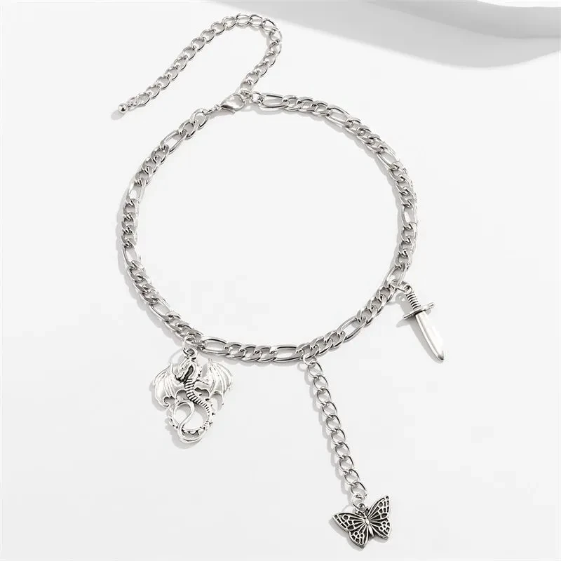 Винтажное многослойное женское ожерелье с подвеской-бабочкой | Украшения и