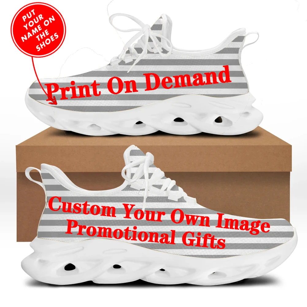 

INSTANTARTS Women Lace Up Sneaker Custom Image/Name/Logo Brand Design Breathable Flats Walking Shoes Zapatos Mujer Dropshipping