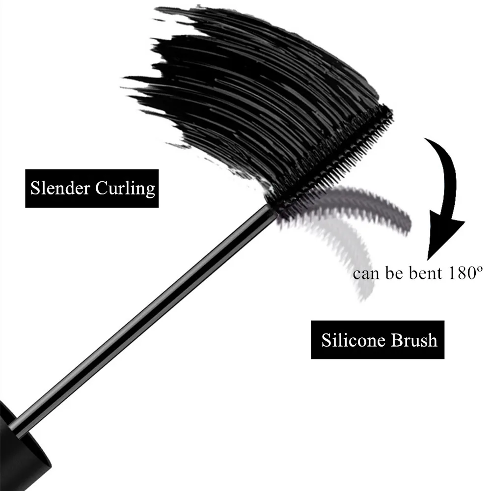 8 мл 4D шелковое волокно Тушь для ресниц тушь Длинные толстые щипцы завивки