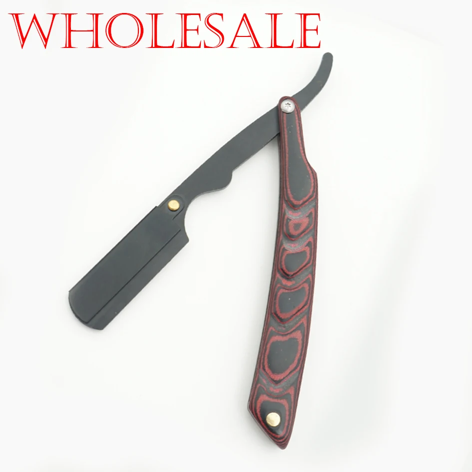 Wholesale Classic men's manual razors Asterwood handle Portable face razor barber Hair cut razor change blade type shaving 10pcs
