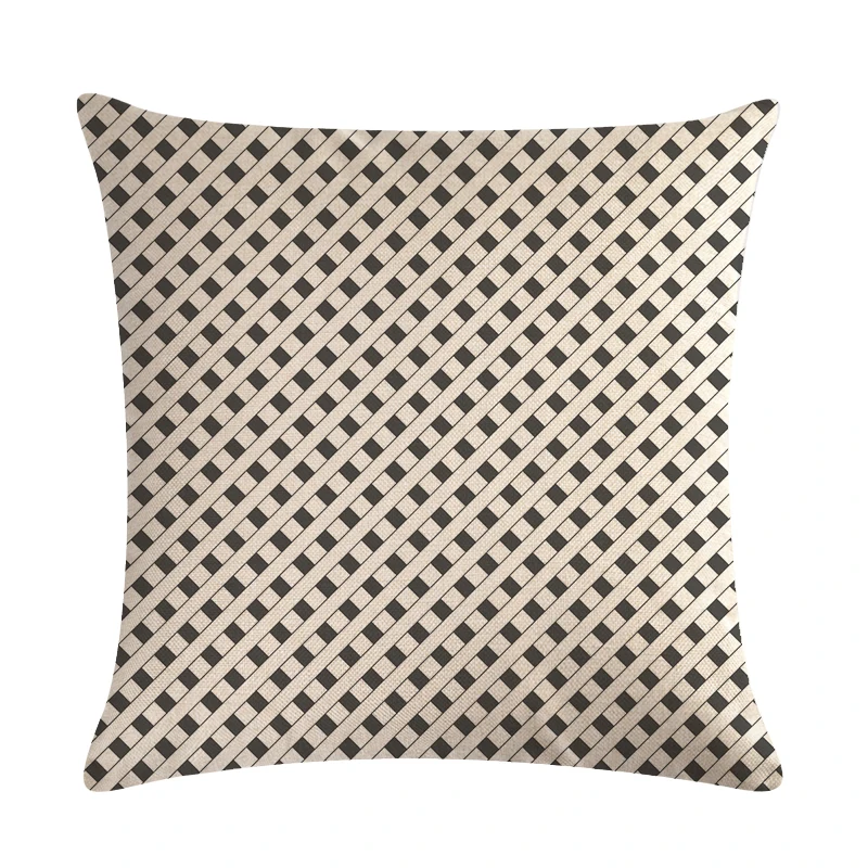 

Geometry Cushion Cover Pillowcase 45X45cm Cotton Linen Black And White Throw Pillow Cover Home Decor For Sofa Pillowcase