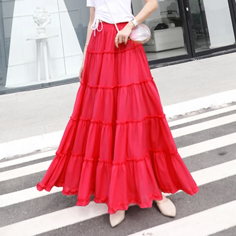 Юбка Женская длинная в богемном стиле Модная хлопковая свободная винтажная