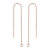10 pairs rose gold plated brass stud earring findings ear line thread long chain earrings for women jewelry making diy 10x0 06cm