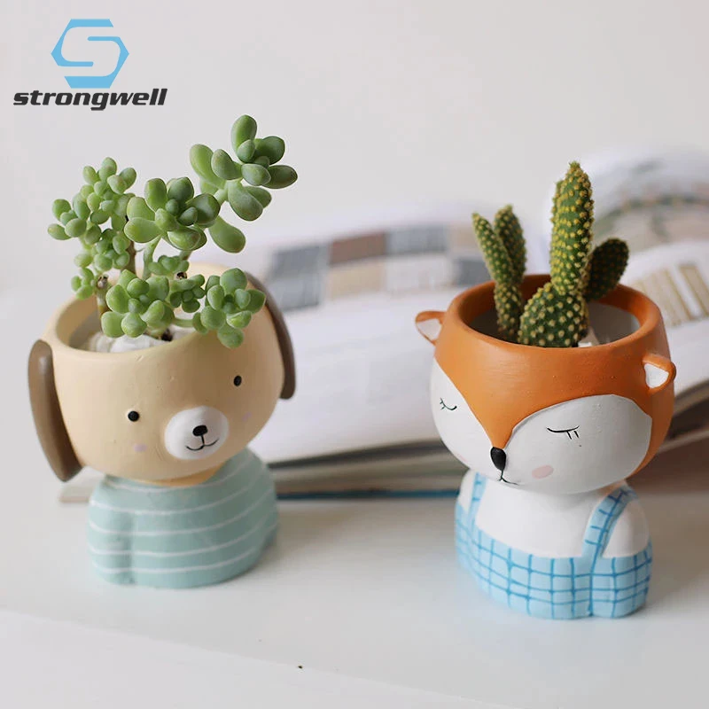 

Strongwell Fairy Garden Decoration Flower Pots Green Planter Succulent Container Cute Animal Flowerpots Home Decoration Ornament