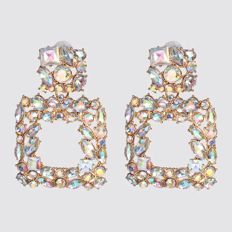 JURAN ZA, новая мода, геометрические висячие серьги с кристаллами,, Boho, ручной работы, висячие серьги для женщин, ювелирное изделие, подарок