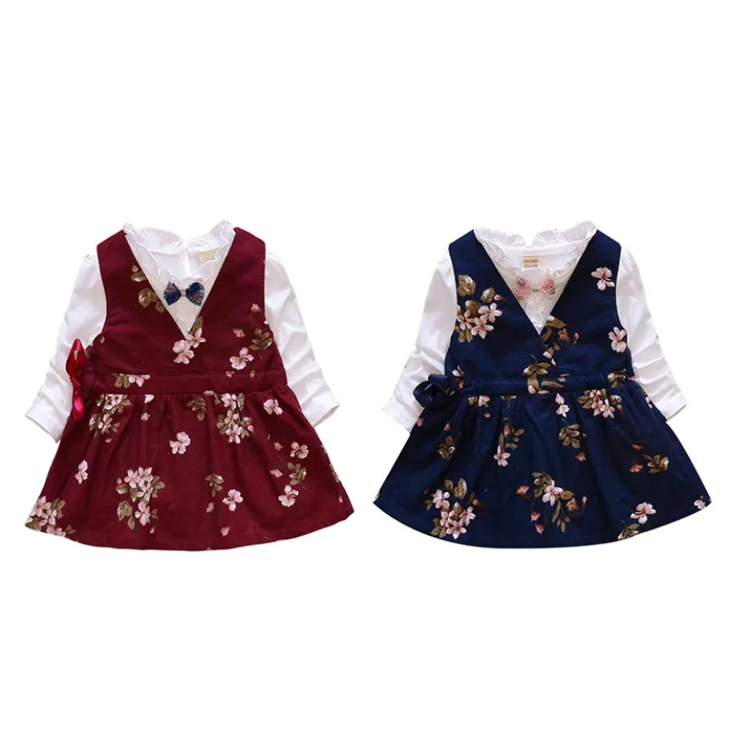 Осенний комплект одежды для девочек футболка принцессы с длинными рукавами