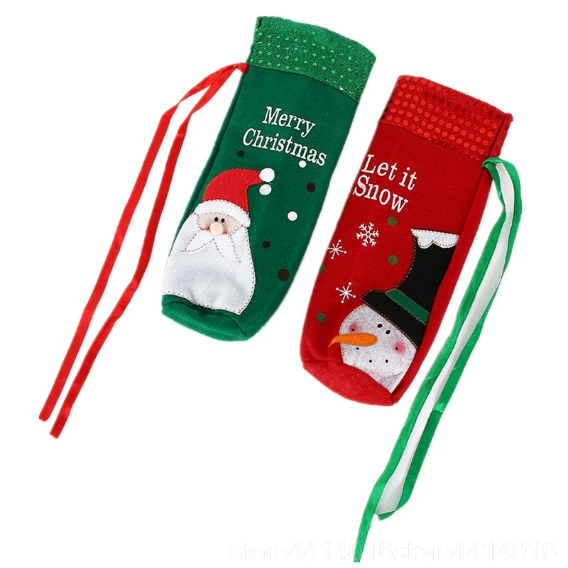 Нетканый детский набор сумка для вина в виде Санты лося снеговика украшение