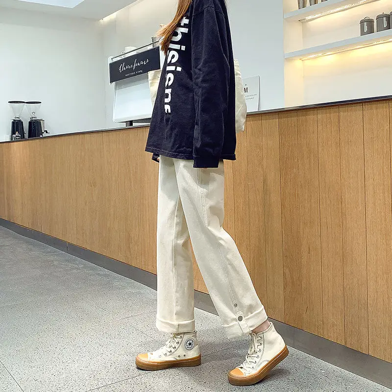 

Straight Jeans Women's High Waisted Slim Versatile Loose Wide Leg Pants Spring and Summer Thin