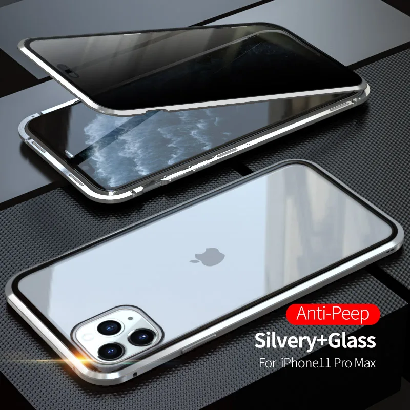 360 Защитный Магнитный чехол для iphone 11 Pro MAX Противоударная прозрачная стеклянная крышка металлическая рамка СПС iphone 11 Pro Роскошная Броня