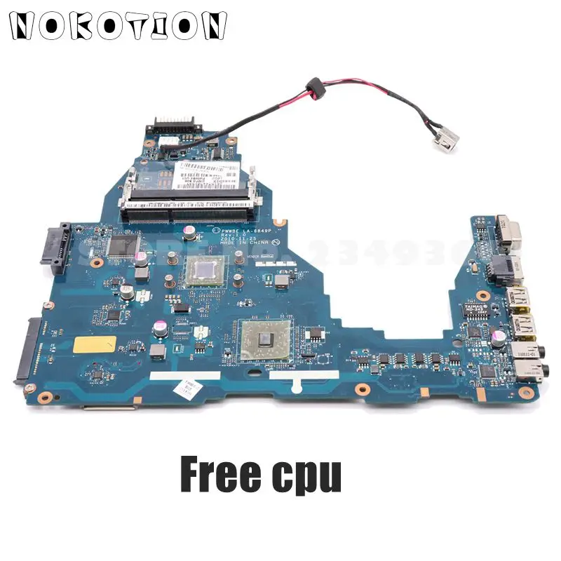 Материнская плата NOKOTION K000128540 PWWBE LA 6849P для ноутбука Toshiba Satellite C660D материнская