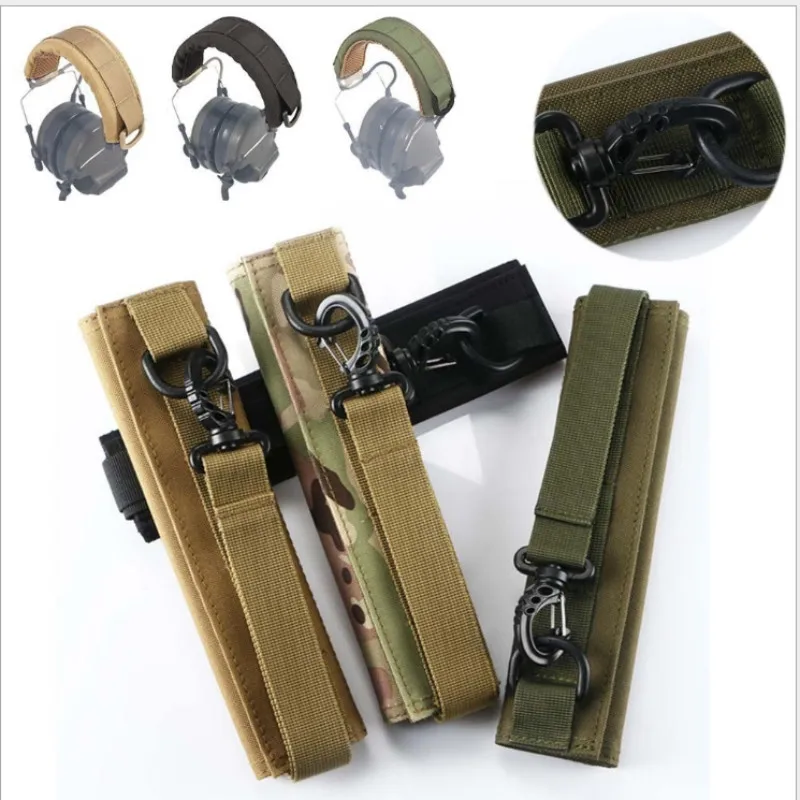 

Модульный чехол для уличной гарнитуры Molle, головная повязка для обычных тактических наушников, чехол для наушников с микрофоном для охоты и стрельбы