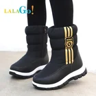 Новинка 2021, детские зимние ботинки для девочек, зимние кожаные ботинки, уличная теплая обувь с защитой от холода и плюша для мальчиков, модные детские ботинки, обувь