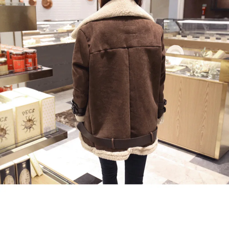 Зимняя короткая замшевая кожаная женская куртка большого размера Женская