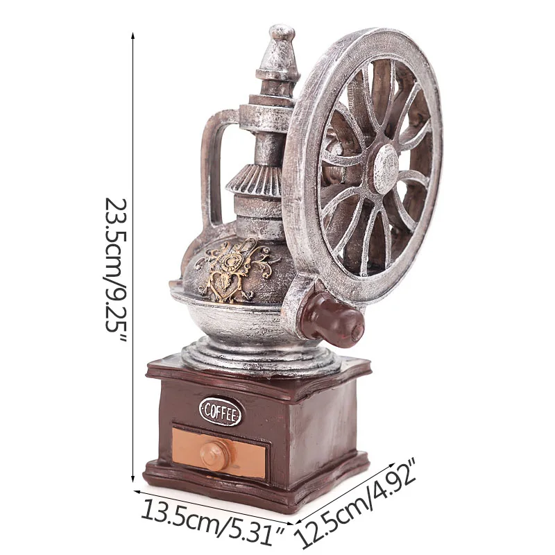 

Vintage Creative Coffee Maker Figurine Miniature Model Modern Art Figurine Ornament Home Decoration Accessories Room Decor
