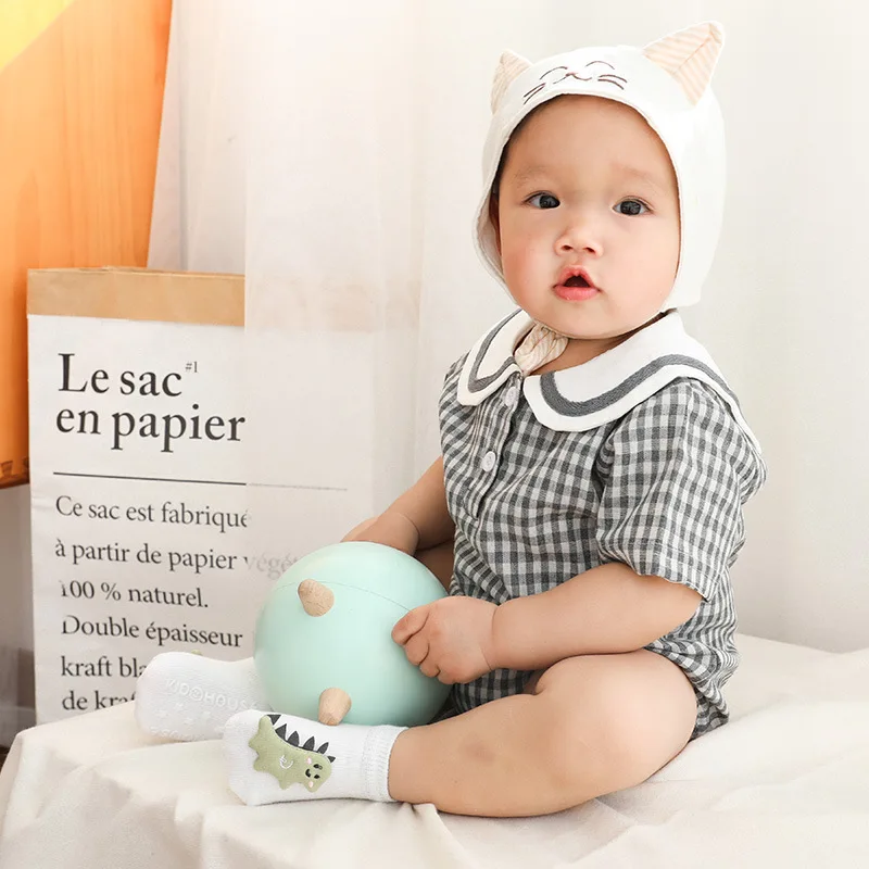 Calcetines tobilleros de algod&oacute;n suave para beb&eacute; y ni&ntilde;a, medias antideslizantes con dibujos de animales, para reci&eacute;n nacido, de 0 a 3 a&ntilde;os-3