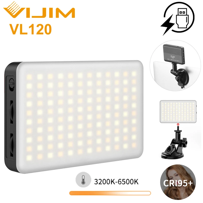 Ulanzi Vijim VL120 3200K 6500K LED видео свет светодиодный светильник с софтбоксом и цветными