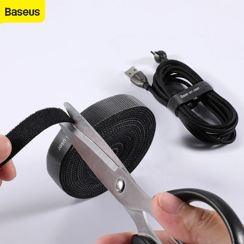 

Baseus 1m/3m Cable Manegement Winder Wire Organizer Free Cut Strong Velcro Straps for Cable Various Wire Storage