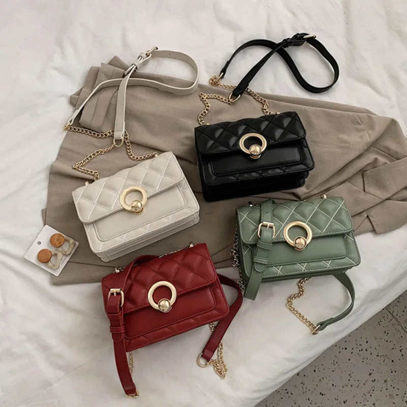 

Female Vintage Pu Leather Crossbody Bags For Women 2021 Solid Shoulder Messenger Bag Ladies Hand Sling Luxury Handbags Designer