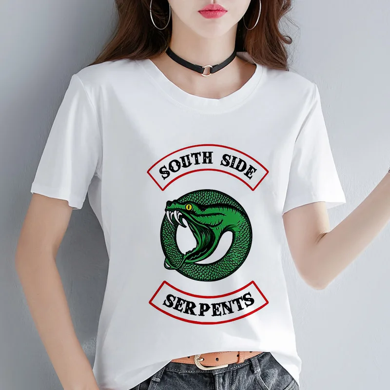 Женская футболка с принтом ривердейла саутсайда змеи Летняя корейская модная