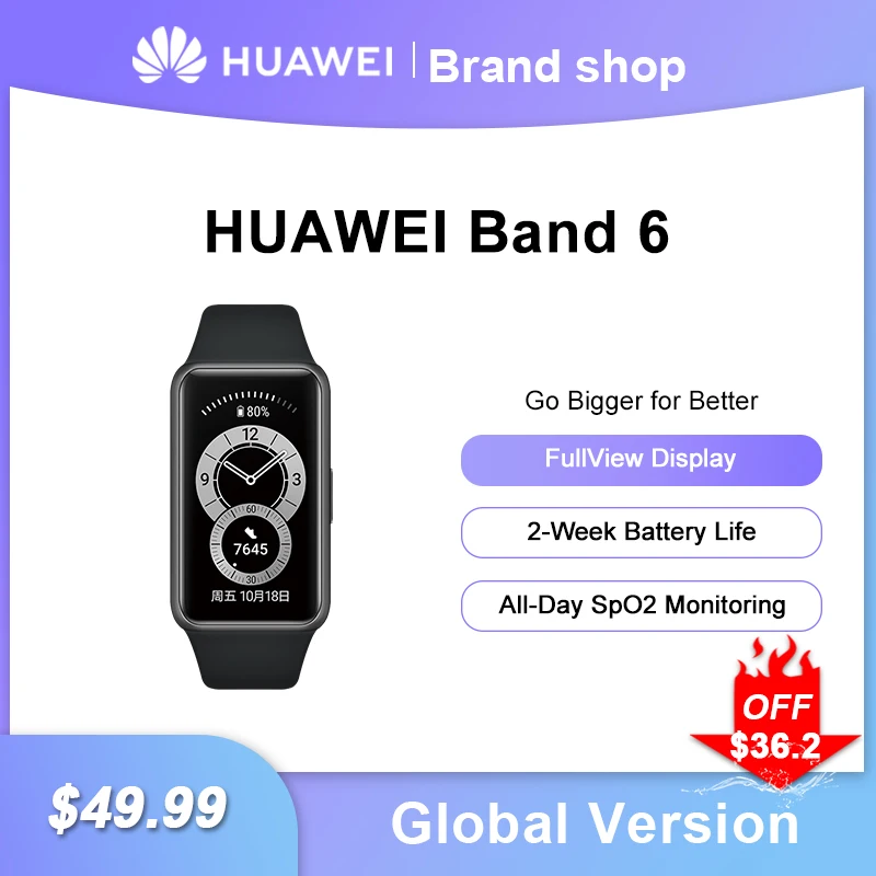 

Original Huawei Band 6 smartband Heart Rate Blood Oxygen Tracker smart Fitness tracker Sleep Monitor OLED scree band 6 pro