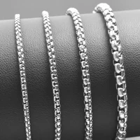width 2 4mm stainless steel chain necklace for women men jewelry multi size chaine homme link chains diy necklaces fashion femme