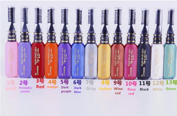 13 цветов одноразовая краска для волос временная Нетоксичная DIY тушь ресниц крем