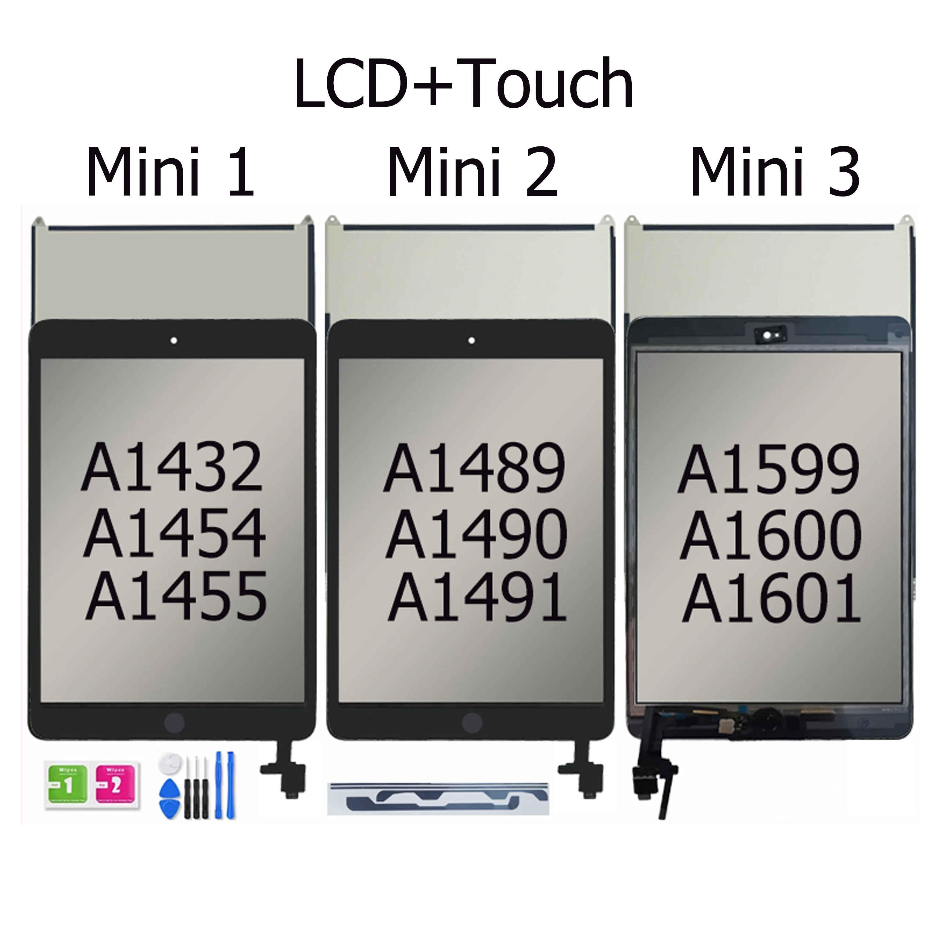 ЖК-дисплей и сенсорный экран протестирован для APPLE iPad Mini 1 2 3 Mini1 Mini2 Mini3 A1432 A1454 A1455