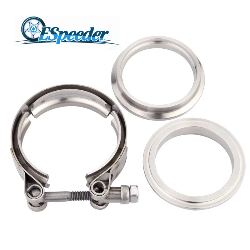 

ESPEEDER 3.5 Inch 304 Stainless Steel V band Clamps Kit 88mm Male /Female Exhaust V Band Flange Fit For Turbo Exhaust Pipes