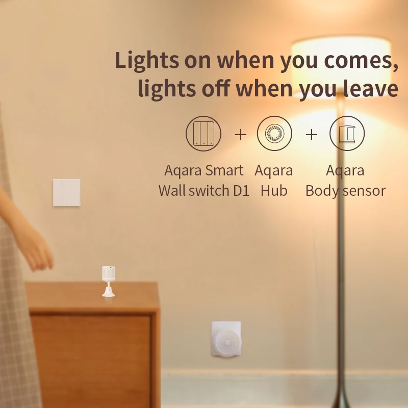 Умный настенный выключатель Aqrar D1 Zigbee3.0 Беспроводной Выключатель света с