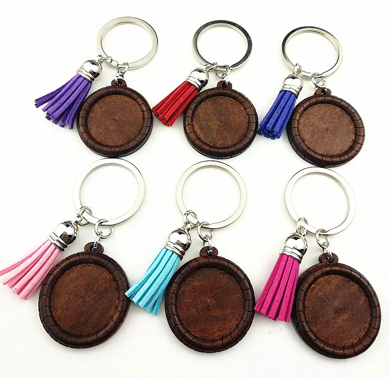 Новый стиль 24 шт. коричневый круглый 25 мм Дерево Кабошон из нержавеющей стали