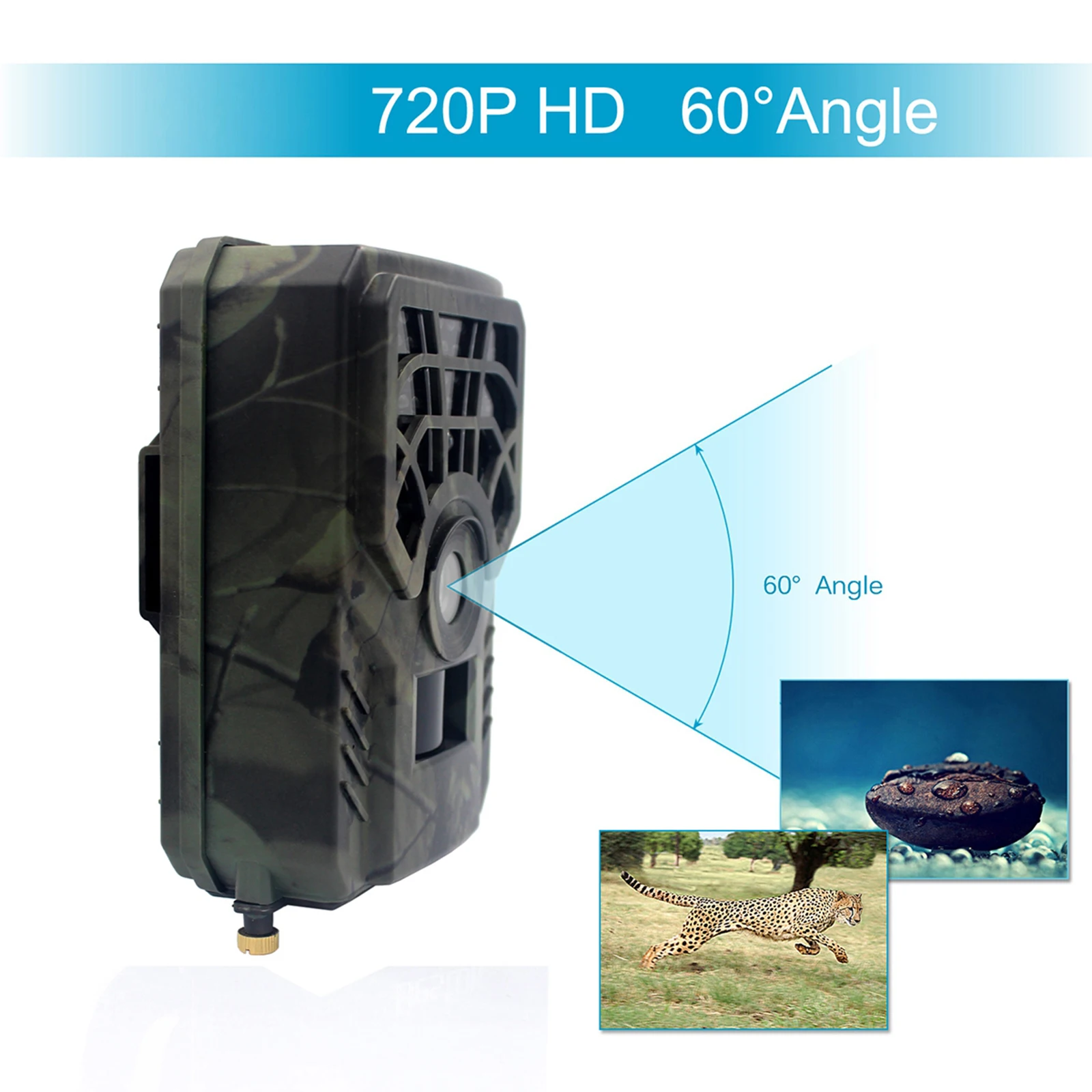 

Trail Camera , 720P, Clear 15m No Glow IR Night Vi-sion, Motion Detection, Waterproof Hunting Cam for Wildlife Deer Game Trail