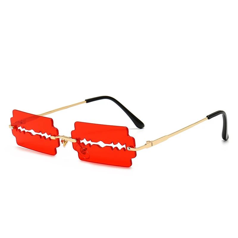 

New Personality Hollow Blade Cross-Border Web Celebrity Sunglasses Shows Whimsy Push Glasses Sunglasses Tide Trill