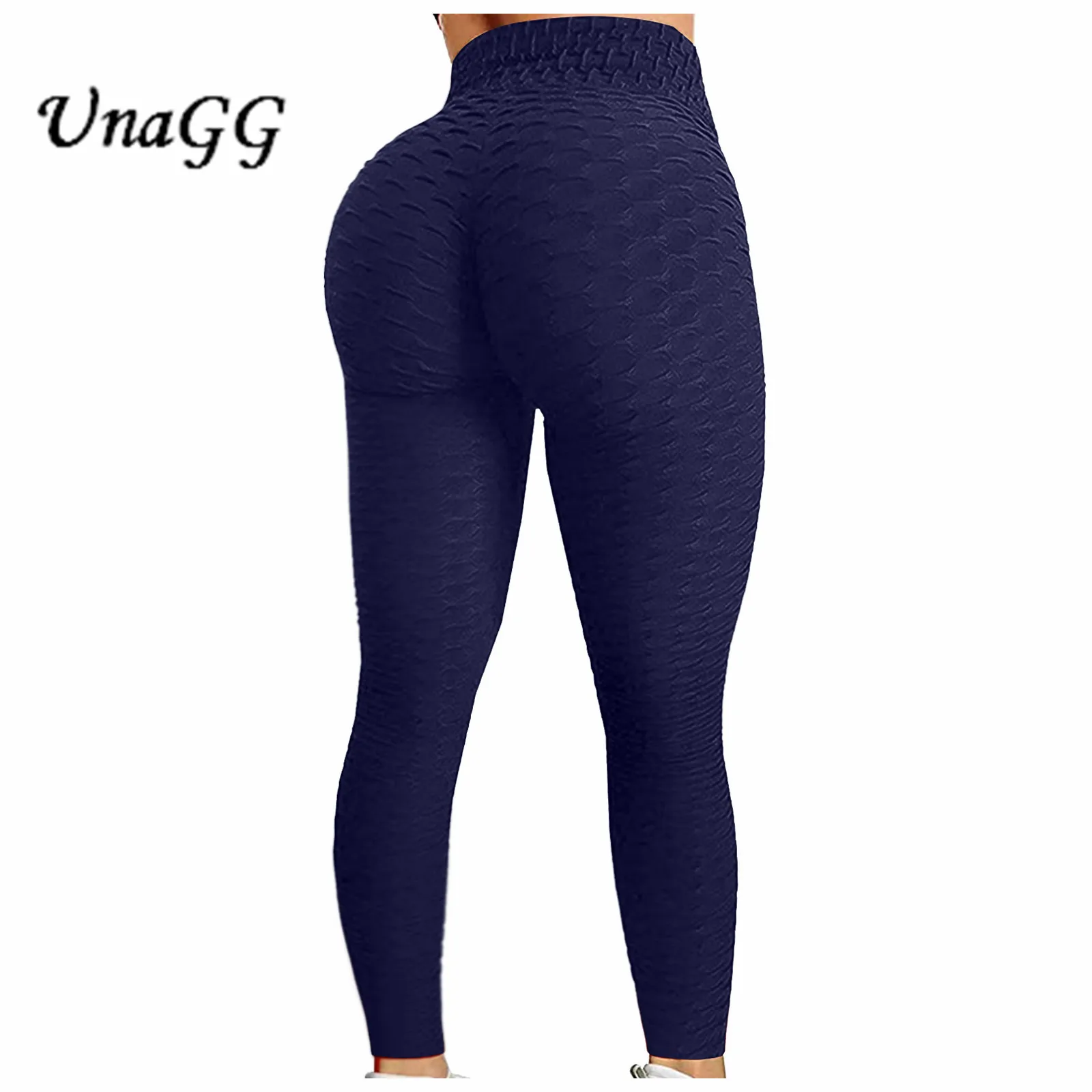 

UnaGG Women Gym Yoga Seamless Pants Hips Push Up Run Sports Stretchy High Waist Athletic Fitness Leggings Lifting Activewear Pan