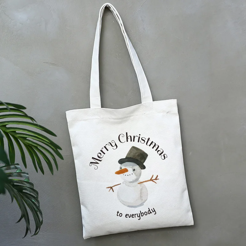 

Christmas Series Casual Cute Evil Funny Shoulder Women Bag Christmas Snowman Funny Letters Print Pattern Shopping Bag Handbags